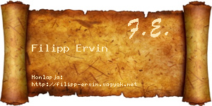 Filipp Ervin névjegykártya