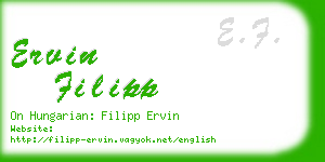 ervin filipp business card